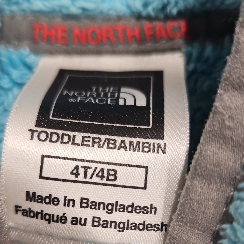 The North Face Kids Blue Fleece Hoodie Jacket Coat - Picture 3 of 10